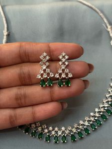 Emerald Teardrop Silver AD Set 💚