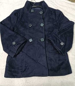 Elegant ☃️☃️Navy Blue Cropped Coat