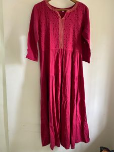 Yufta Red Ethnic Anarkali Kurti
