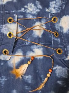 Boho Tie-Dye Denim Dress