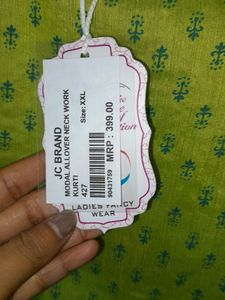 Lime Green Printed Kurti