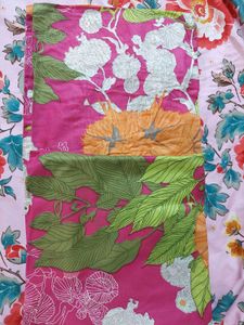 Vibrant Pink Floral Kurta Set(unstitched)