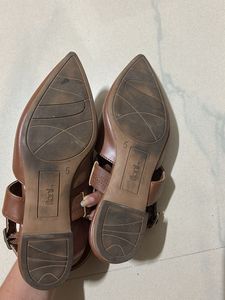 Stylish Brown Pointed Toe Slingback Flats
