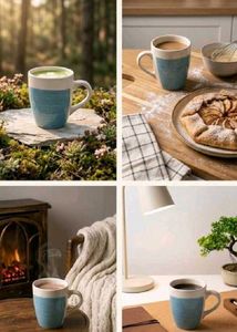 combo Stylish Blue &amp; White Ceramic Mugs