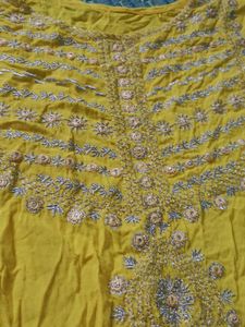 Vibrant Yellow Embroidered Kurta Set