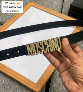 Moschino Embellished Logo Leather Belt women