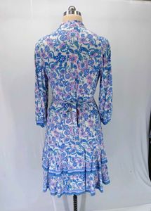 Boho Floral Print Tiered Mini Dress
