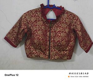Red & Gold Brocade Blouse