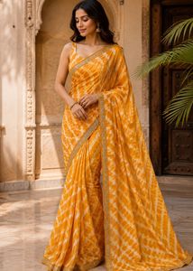 festive Lehriya Chiffon Saree