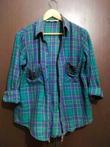 Chic Plaid Smocked Square Neck Top