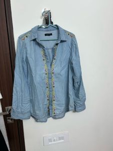 Embroidered Denim Shirt