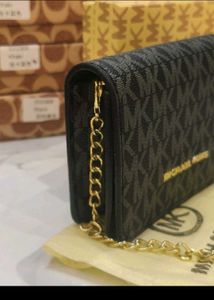 Coach Black Leather Chain Crossbody Bag