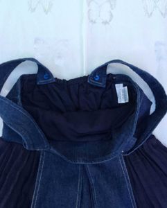 Denim Pleated Midi Dress