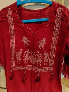 Red cotton suit