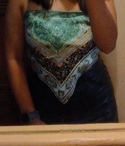 Green Patterned Cami Top