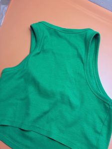 Ribbed Racerback Tank Top - Green
