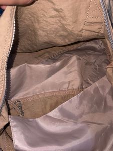 Kipling Beige Nylon Satchel Bag