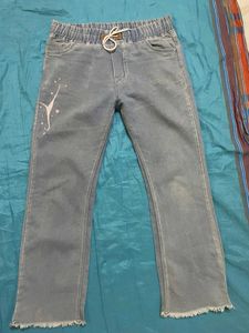 Y2k Light Wash Designed Denim Jeans