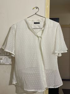 Elegant White Swiss Dot top