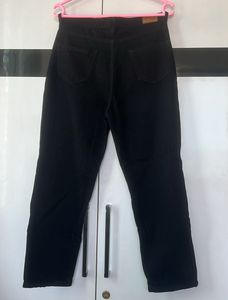 Black Denim Straight Jeans