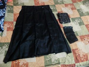 Elegant Black Ethnic unstitched lehenga choli