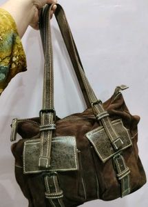 Brown Suede Shoulder Bag