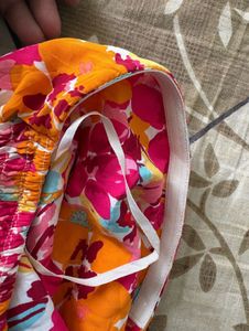 Colorful Floral Twist Bikini Top