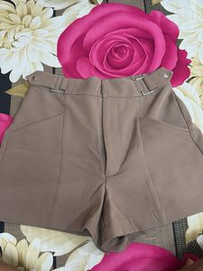 Chic Taupe High-Waisted Shorts