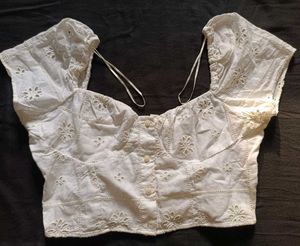 White Broderie Anglaise Blouse