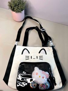 Cute Cat &amp; Hello Kitty Tote Bag