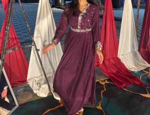Elegant Maroon Embellished Gown
