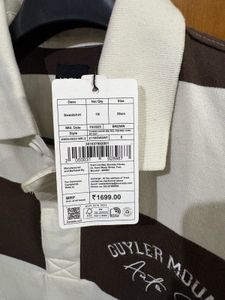 Nuon Westside Brown Striped Polo Sweatshirt