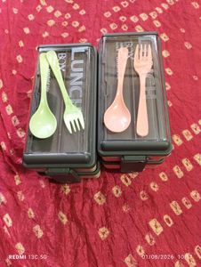 Stackable Lunch Box with Cutlery