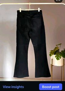 Black flared denim
