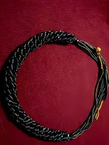 Elegant Black Beaded Necklace