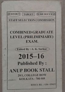 Combined Graduate Level(Preliminary Exam) Edited By : A.K. Sarkar 2015-16
