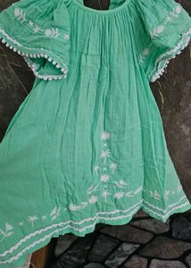 Green Embroidered Tunic Top