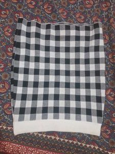 Gingham Knit Mini Skirt