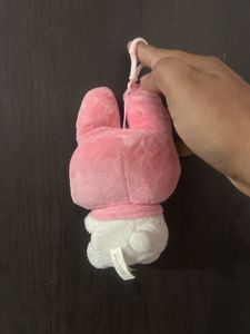 cute Sanrio My Melody plush keychain featuring