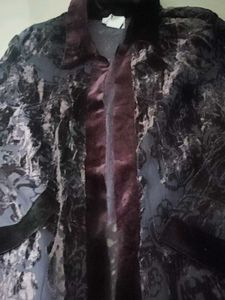 Elegant Velvet Burnout Tunic