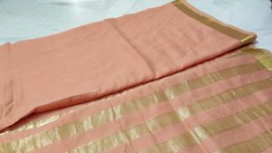 Pink Saree with Gold Border