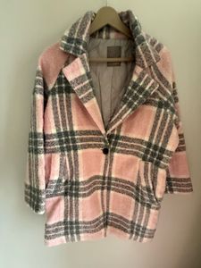 Chic Plaid Wool Blend Jacket