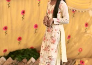 Floral Print Kurta Set With Duptta