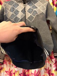 Gray Argyle Zip-Up Jacket