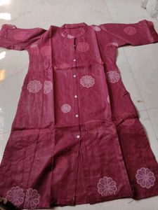 🍷 wine Floral Printed Kurta 🍷