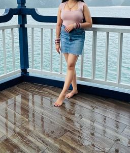 Denim Mini Skirt and top