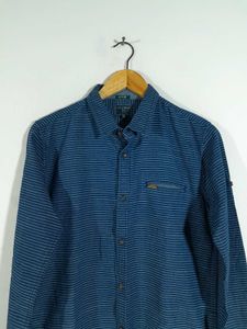 Navy Blue Striped Shirt For Boy's