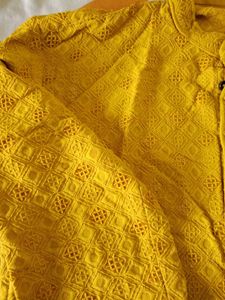 Yellow Chikankari Kurta