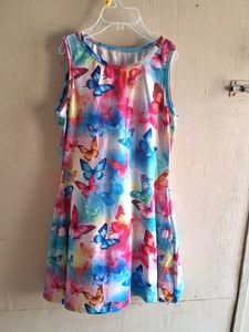 Colorful Butterfly Print Dress