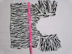 ANI Zebra Print Smocked Ruffle Top